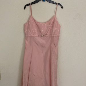 🇺🇸 Jessica McClintock pink Gunne Sax dress spaghetti strap maxi prom dress